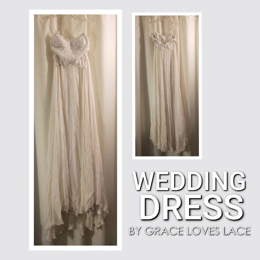 Lace Bodice Layered Chiffon Wedding Dress